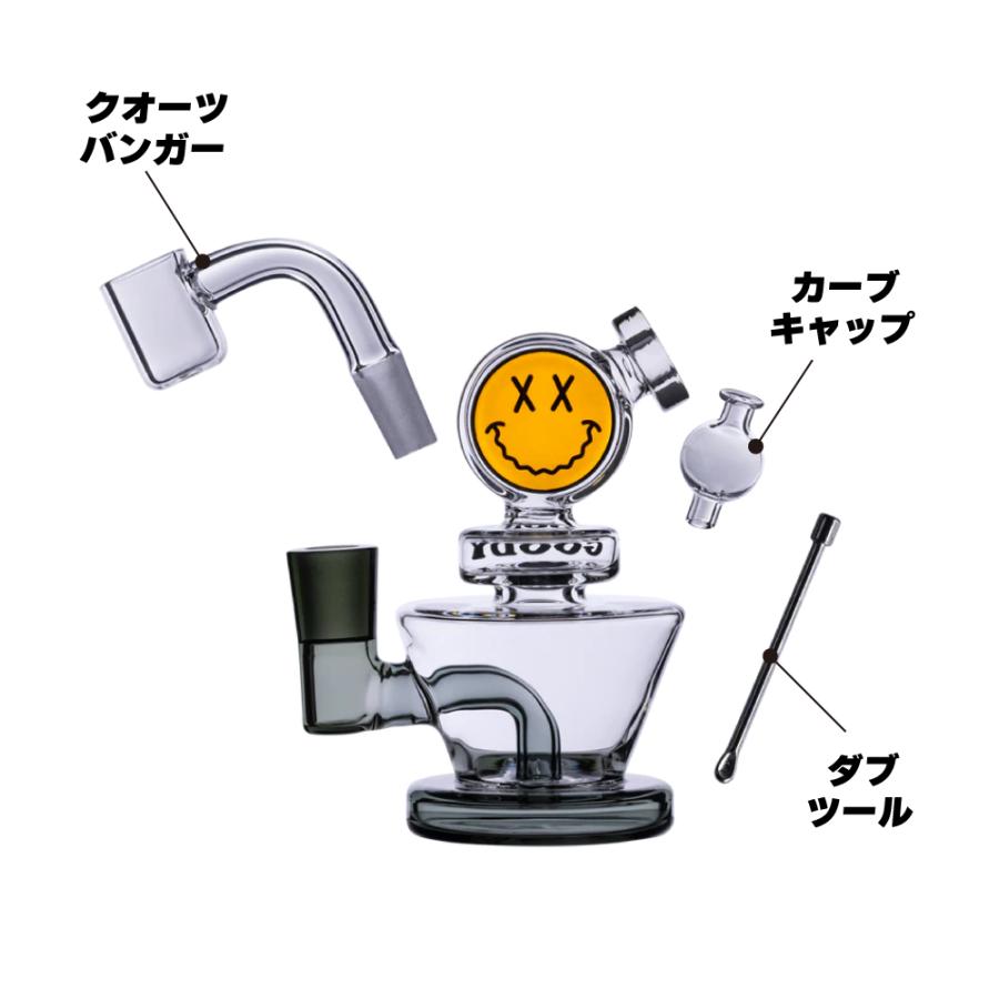 喫煙具 Goody Glass ワックス用ガラスミニボング (BIG FACE) クオーツ