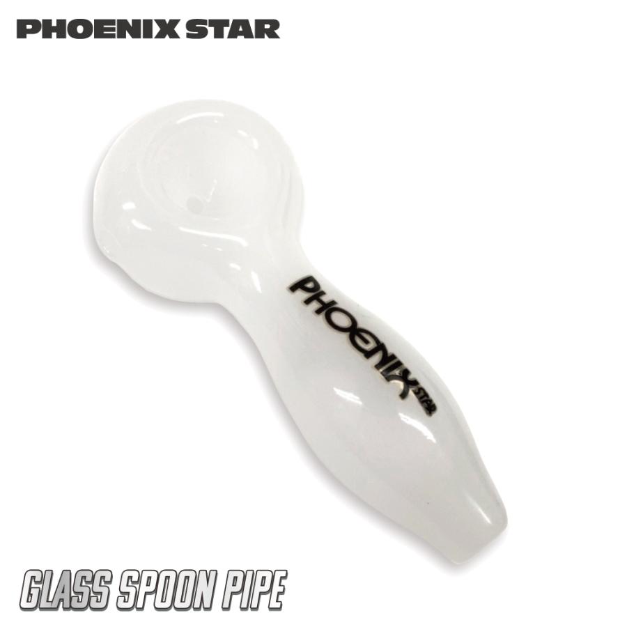 喫煙具 ガラスパイプ スプーン ホワイト PHOENIX STAR 10cm Glass