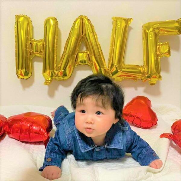 選べる2色 誕生日 HALF half 1/2 パーティー 飾り 飾り付け バルーン ハッピー ハーフバースデー 100days 100日 バースデー 男 女 セット 風船 ガーランド |  | 02