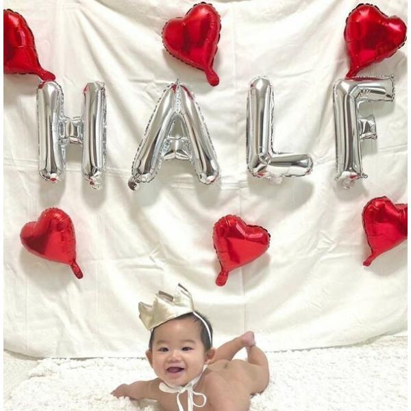選べる2色 誕生日 HALF half 1/2 パーティー 飾り 飾り付け バルーン ハッピー ハーフバースデー 100days 100日 バースデー 男 女 セット 風船 ガーランド |  | 05