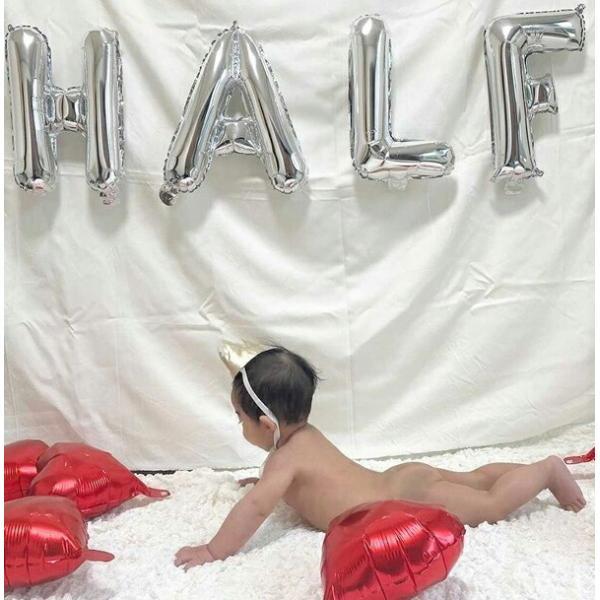 選べる2色 誕生日 HALF half 1/2 パーティー 飾り 飾り付け バルーン ハッピー ハーフバースデー 100days 100日 バースデー 男 女 セット 風船 ガーランド |  | 06