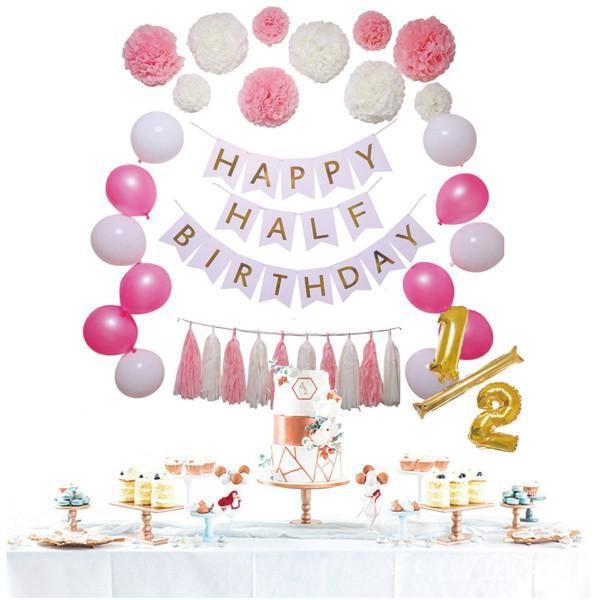 選べる5色 ハーフバースデー 飾り 飾り付け お祝い 祝い HALF BIRTHDAY 1/2 ハーフ 記念日 記念 誕生日 パーティー バルーン ハッピーバースデー バースデー |  | 03