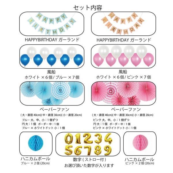 [ハーフ&100日対応] 誕生日 パーティー 飾り 飾り付け バルーン ハッピーバースデー ハーフバースデー 100days 100日 バースデー 1歳 2歳 男 女 セット 風船 |  | 03