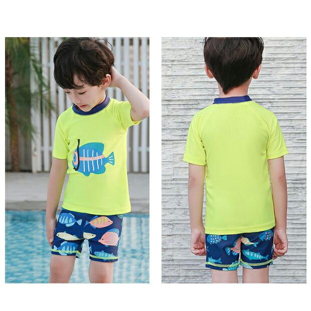 水着 キッズ 男の子 セパレート ツーピース 子供 3点セット 100 110 120 130 140 150 幼児 小学生 保育園 幼稚園 小学校 子ども ラッシュガード Tシャツ |  | 14