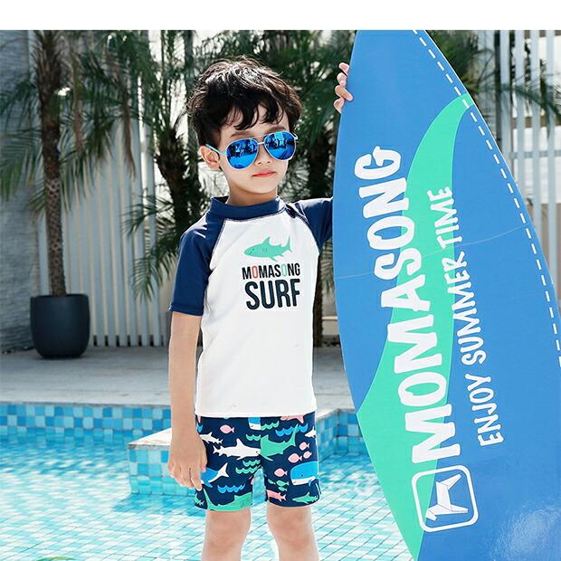 水着 キッズ 男の子 セパレート ツーピース 子供 3点セット 100 110 120 130 140 150 幼児 小学生 保育園 幼稚園 小学校 子ども ラッシュガード Tシャツ |  | 04