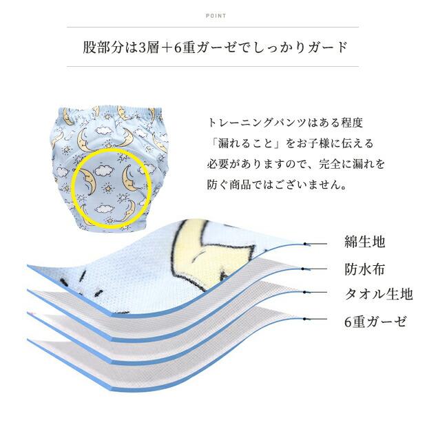 トレーニングパンツ 4枚セット 男の子 女の子 おねしょ パンツ 綿 100% 6重ガーゼ 可愛い コットン 4枚組 布パンツ おねしょ対策 トイトレ トレパン |  | 11