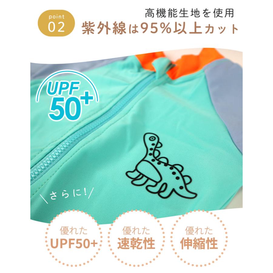 ベビー 水着 赤ちゃん 女の子 男の子 80 90 100 110 120 cm 長袖 夏 夏用 ロンパース つなぎ ラッシュガード かわいい 怪獣 恐竜 スイミング スクール 幼稚園 |  | 10