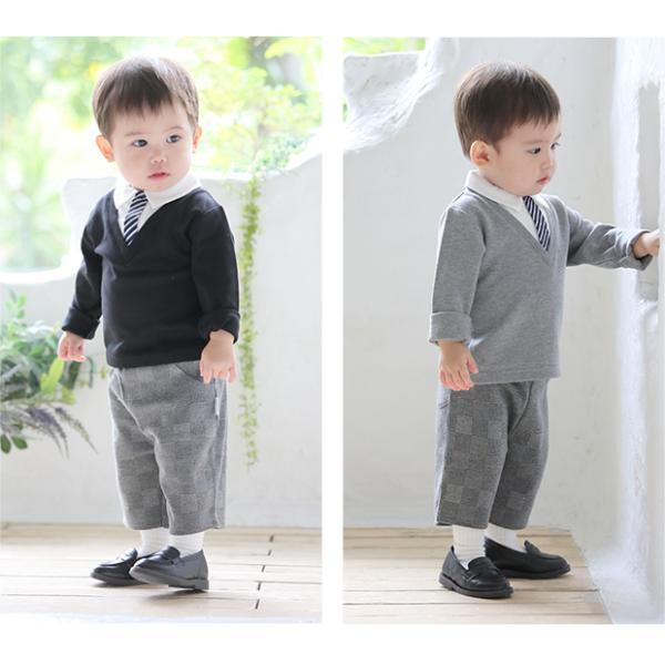 705008 ベビー服 男の子 ベビー フォーマル セパレート ロンパース カバーオール 長袖 スーツ風 入園式 結婚式 お食い初め お宮参り |  | 07