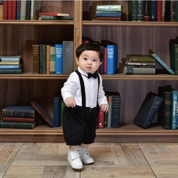705010 ベビー服 男の子 ベビー フォーマル ロンパース カバーオール 蝶ネクタイ サスペンダー 風 セパレート 長袖 スーツ風 入園式 |  | 04