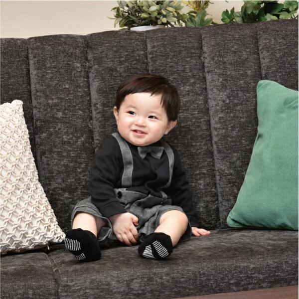 705010 ベビー服 男の子 ベビー フォーマル ロンパース カバーオール 蝶ネクタイ サスペンダー 風 セパレート 長袖 スーツ風 入園式 |  | 07