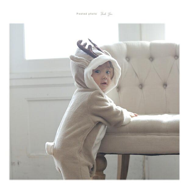 715003 トナカイ ロンパース コスチューム  衣装 キッズ 着ぐるみ フォト コスプレ キッズ 子供 赤ちゃん 男の子 女の子 60 70 80 90 |  | 15