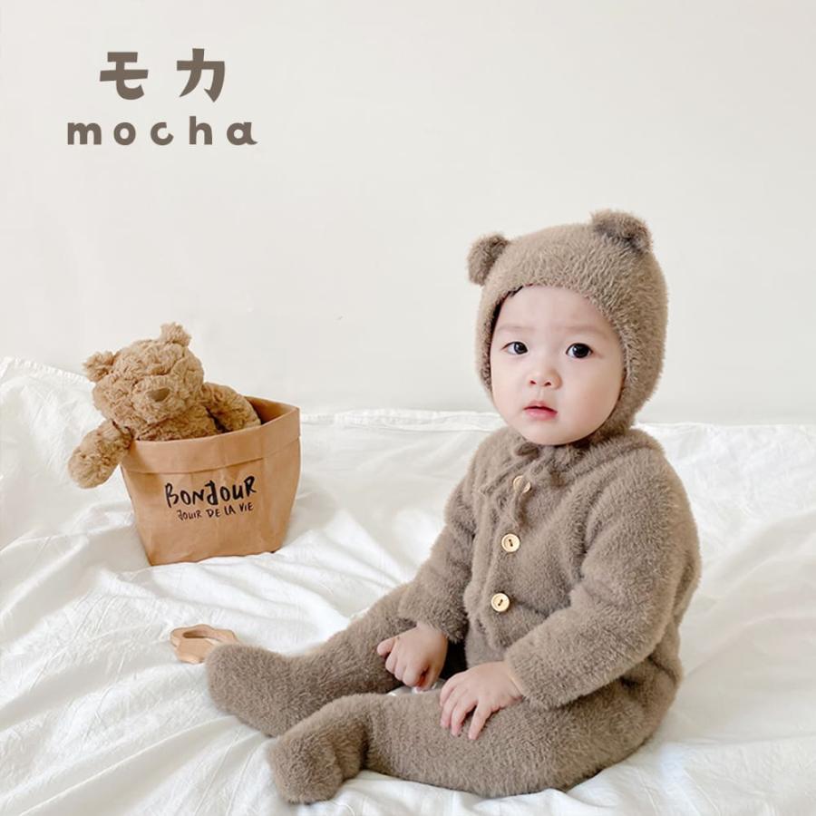 激かわ! くま ロンパース ベビー服 赤ちゃん ベビー 服 帽子 着ぐるみ 冬 カバーオール 足つき 足先まで 60 70 80 90 cm 男の子 女の子 ジャンプスーツ なりきり |  | 08