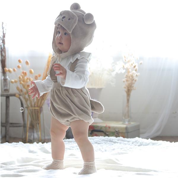 515002 サスペンダー付き かぼちゃパンツ コーデュロイ マイクロボア ベビー パンツ ずぼん 赤ちゃん 女の子 男の子 しっぽ付き もこもこ  暖かい かわいい | キッズ | 10