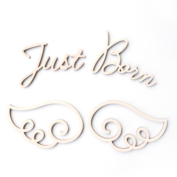 ニューボーンフォト 木製 レター バナー Just Born アイテム 赤ちゃん 寝相アート 月齢アート ウッドバナー フォトブース 木製バナー 飾りつけ |  | 01