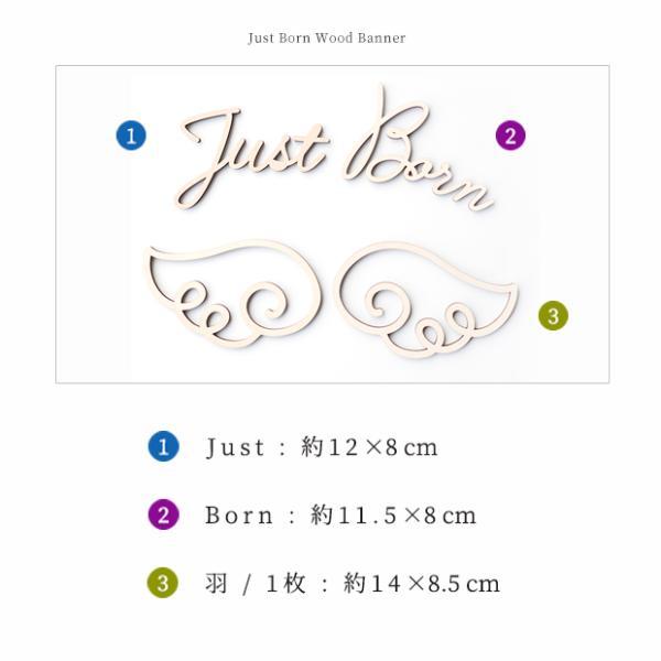 ニューボーンフォト 木製 レター バナー Just Born アイテム 赤ちゃん 寝相アート 月齢アート ウッドバナー フォトブース 木製バナー 飾りつけ |  | 09