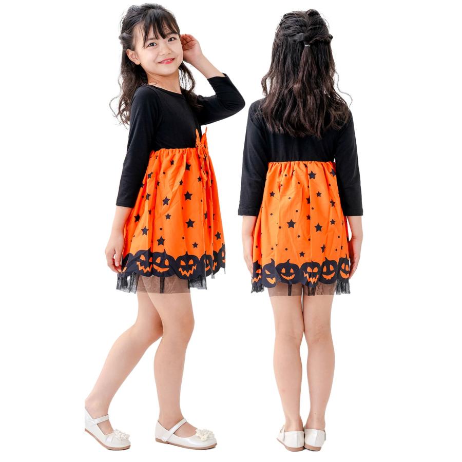 ハロウィン 衣装 子供 女の子 保育園 幼稚園 小学生 コスプレ 仮装 子供 服 キッズ かわいい かぼちゃ おばけ 可愛い 魔女 子ども こども 幼児 女子 女児 |  | 08