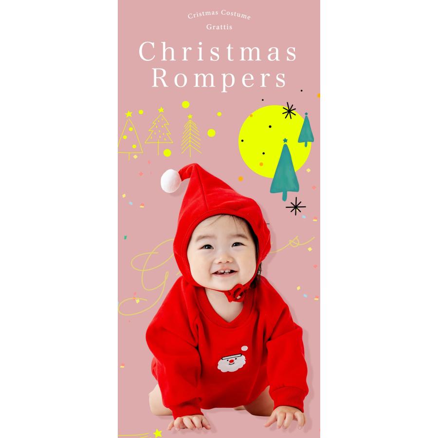 サンタ ベビー 赤ちゃん クリスマス 服 ロンパース ベビー服 トナカイ クリスマスツリー 60 70 80 90 長袖 男の子 女の子 新生児 帽子 セット 冬 秋冬 コスプレ |  | 02