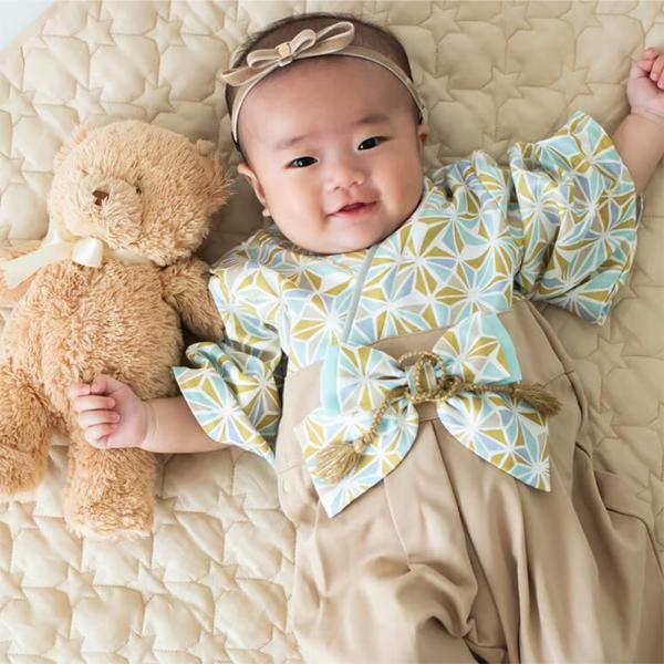 袴 ロンパース 和モダン 前開き 全開 和服 袴ロンパース 女の子