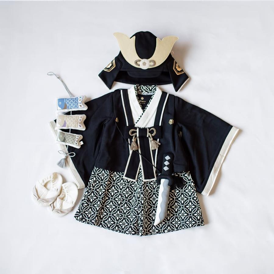 mocmof ベビー 袴 ロンパース お食い初め 服 初節句 男の子 衣装 70 80 90 cm センチ 赤ちゃん ベビー袴 袴ロンパース 端午の節句 こどもの日 ベビー服 節句 男 | mocmof | 11