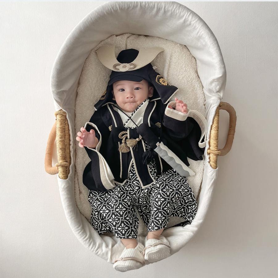 mocmof ベビー 袴 ロンパース お食い初め 服 初節句 男の子 衣装 70 80 90 cm センチ 赤ちゃん ベビー袴 袴ロンパース 端午の節句 こどもの日 ベビー服 節句 男 | mocmof | 13