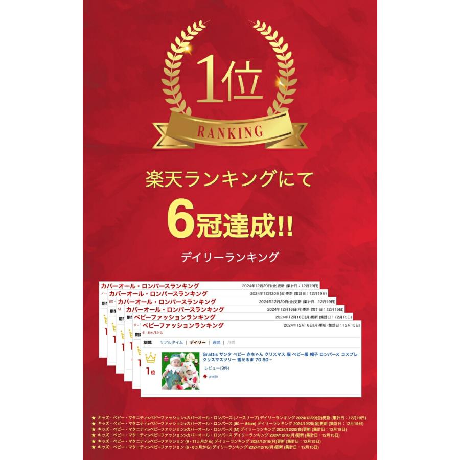 Grattis サンタ ベビー 赤ちゃん クリスマス 服 ベビー服 帽子 ロンパース コスプレ クリスマスツリー 雪だるま 70 80 ツリー スノーマン カバーオール 衣装 |  | 01