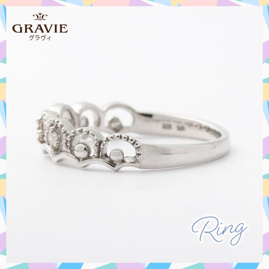 リング ダイヤモンド 0.07ct K10 ホワイトゴールド 10金 WG プレゼント