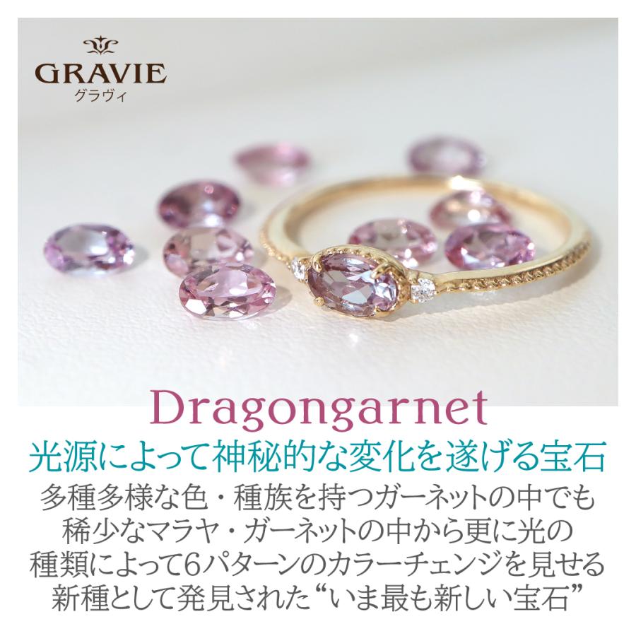リング 希少石 ドラゴンガーネット ダイヤモンド 0.02ct ミル風 リング 希少石 ドラゴンガーネット ダイヤモンド 0.02ct ミル風