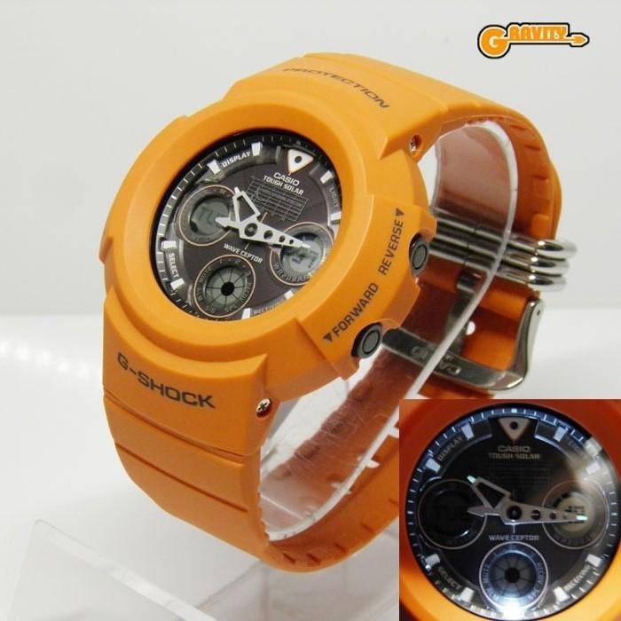G-SHOCK AWG-500BJ-4AJF オレンジ アナログ 3連リングバンド CASIO