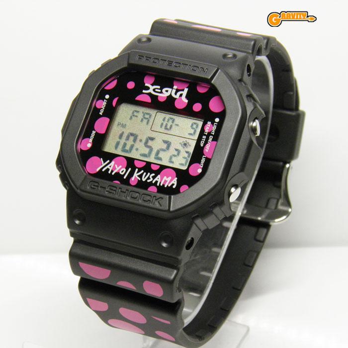 美品　草間彌生G-SHOCK DW-5600 ブラック/イエロー G-SHOCK DW-5600 エックスガール×草間彌生 水玉「草間彌生 わが永遠の