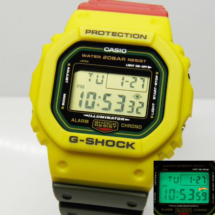 G-SHOCK DWE-5610 MY イエロー×レッド×カーキ ラスタ DW-5600RBベース