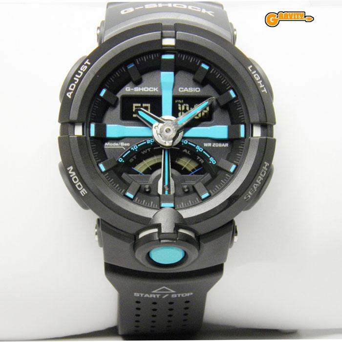 G-SHOCK GA-500P-1AJF ターコイズブルー パンチングパターン ラウンド