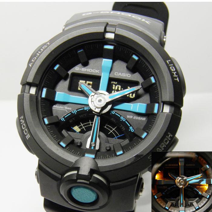 G-SHOCK GA-500P-1AJF ターコイズブルー パンチングパターン ラウンド
