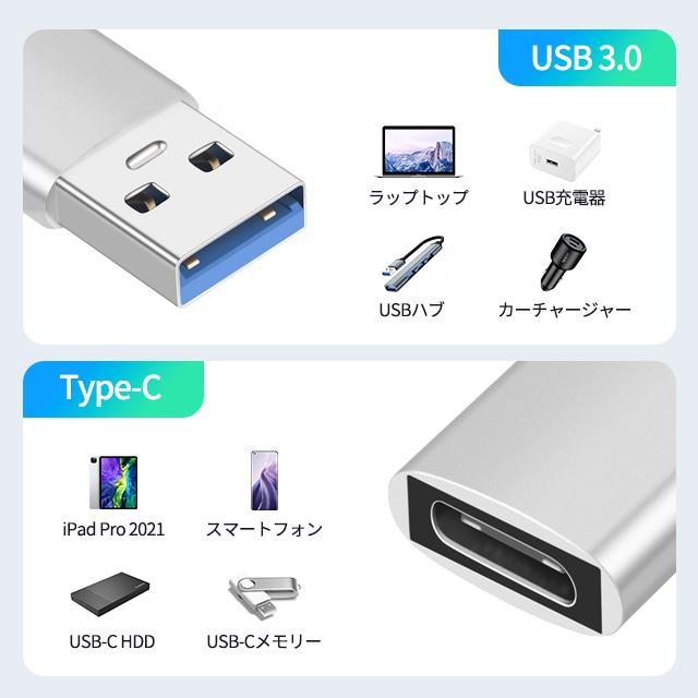タイプC タイプA 変換コネクタ USB3.0 to Type-C 変換アダプター コネクター android 充電 アダプター OTG対応 最大5Gbps データ転送 USB拡張｜gravity1-store｜14
