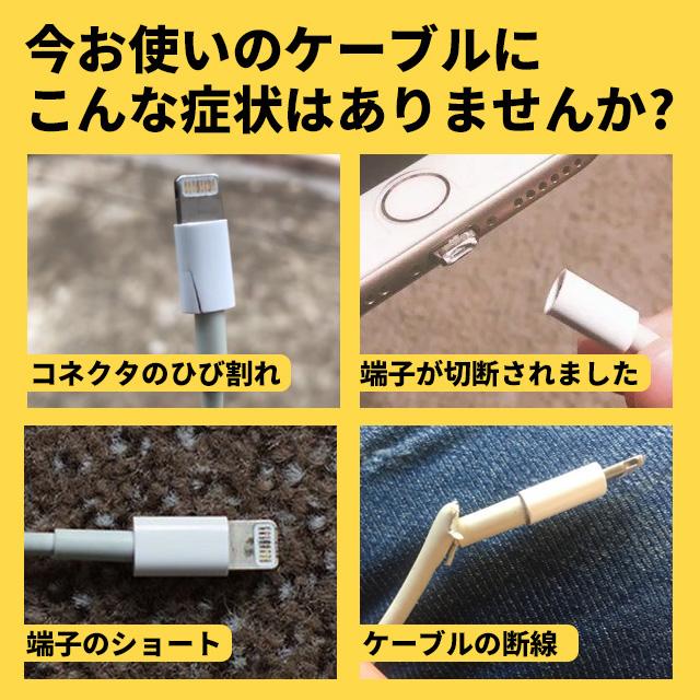 iPhone 充電ケーブル 充電器 コード 断線防止 0.25m 0.5m 1m 2m iPhone14 iPhone各種 データ伝送 iPhone/iPad対応 送料無料 2.4A 急速充電 60日保証｜gravity1-store｜02