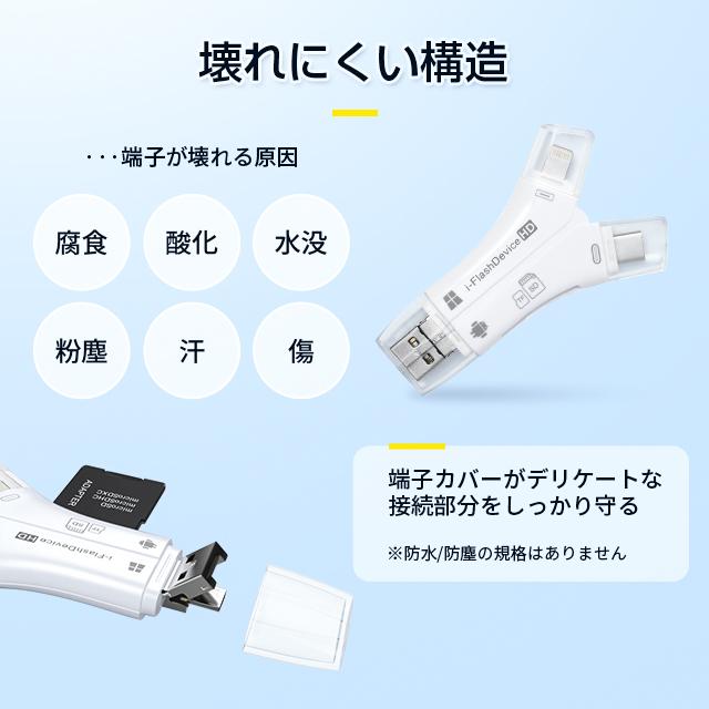 4in1 SDカードリーダー Lightning/Type-C/USB/Micro USBメモリ メモリカードリーダー マルチカードリーダー OTG機能 高速データ転送 メモリー解｜gravity1-store｜18