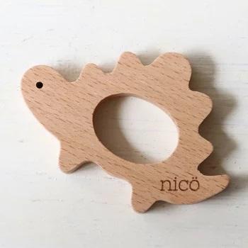 nico（ニコ）プチギフトセット 【3点】木馬・恐竜 長袖エプロン 歯固め レザーストラップ おしゃれ　ギフト　出産祝い 男の子 女の子 プチギフト |  | 07