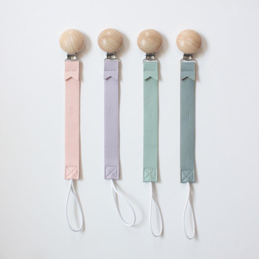 nico（ニコ）レザーストラップ 歯固めおもちゃおしゃぶりホルダー