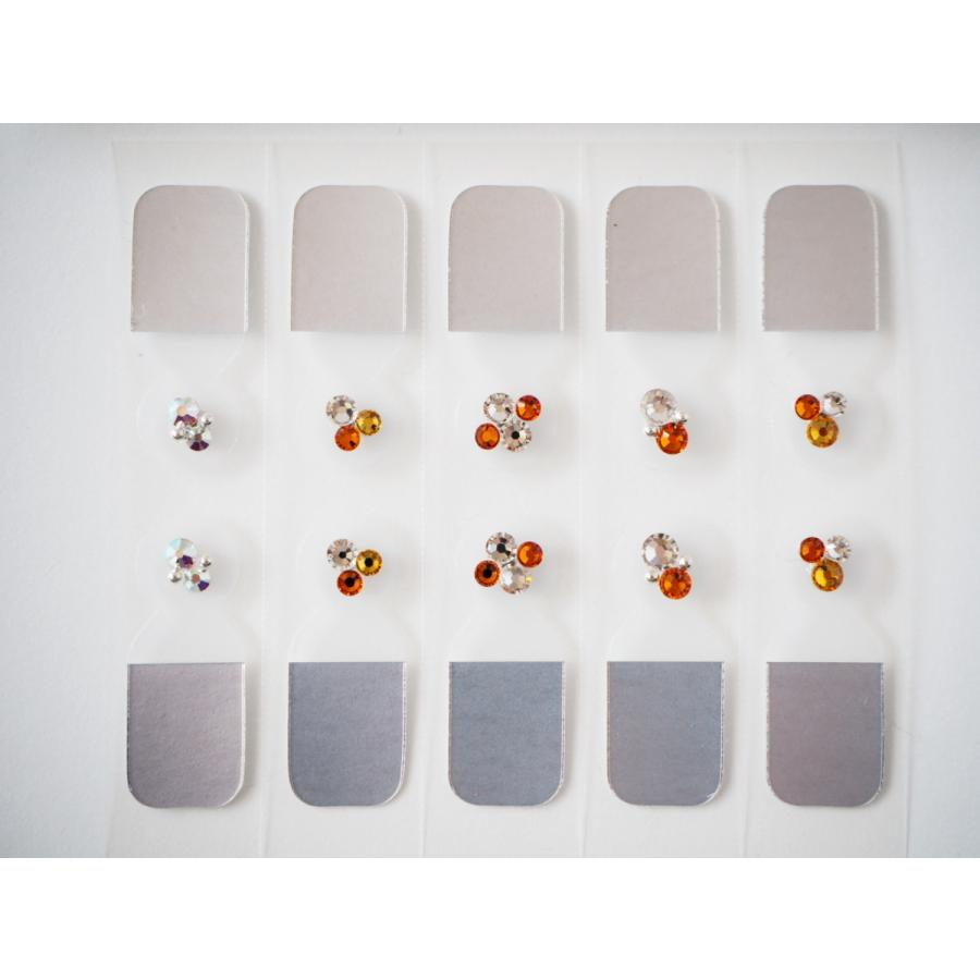 Sale 101 Off ワンタッチジュエル スワロフスキーデザイン オレンジ系 オリジナル耳つぼジュエリー 送料無料 自社開発 イヤージュエル チタン粒 耳つぼシール