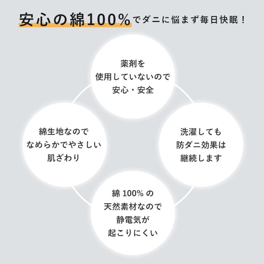 敷きパッド 敷き パッド 綿100％ 寝具 防ダニ セミダブル 洗える ダニを通さない敷パッドSD 北欧 インテリア家具 ドリス｜grazia-doris｜06