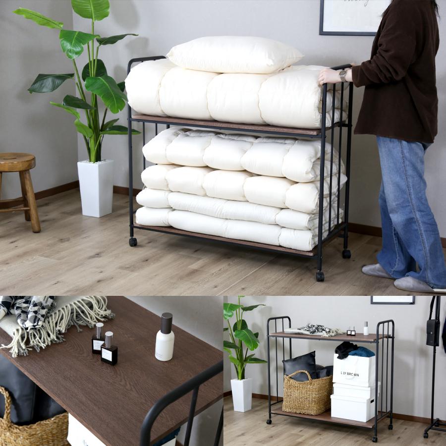 DORIS（ドリス） 布団収納ラック 2段 キャスター付 布団収納棚 高さ