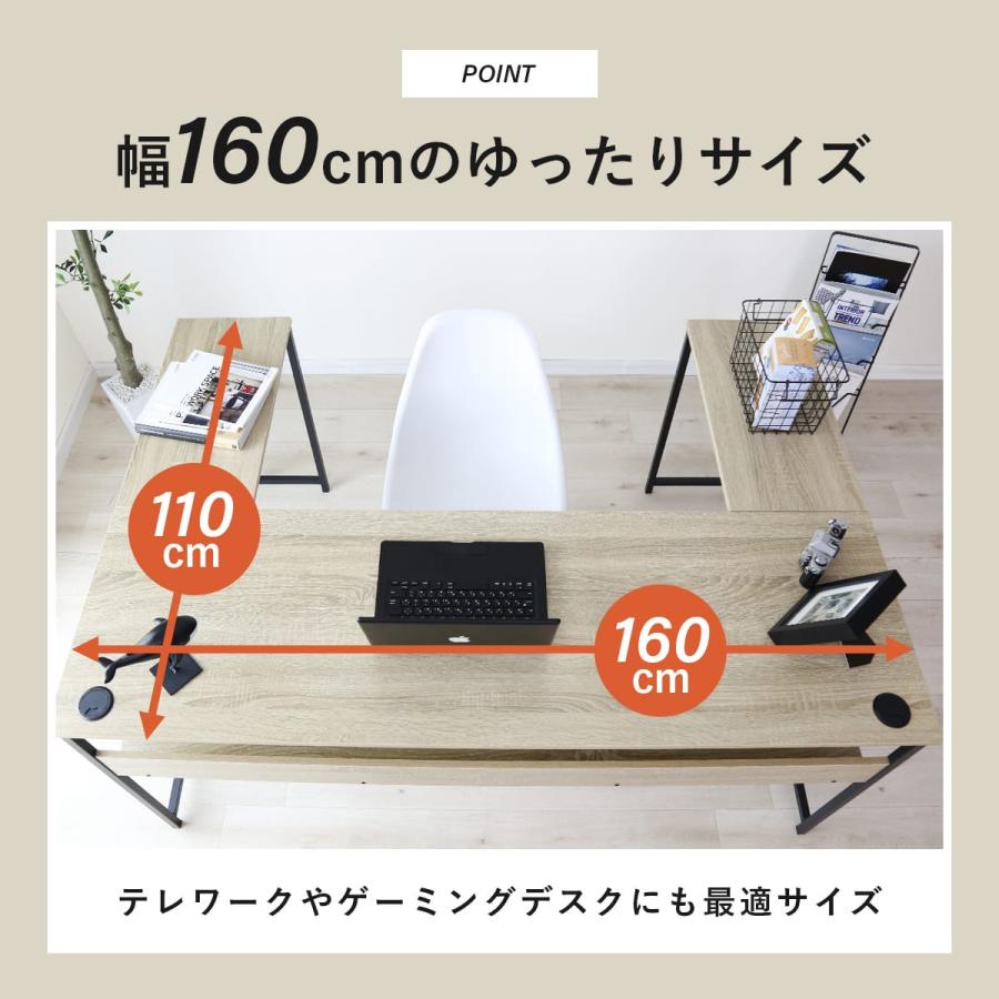 DORIS（ドリス） デスク 机 L字 パソコンデスク ワークデスク 両袖