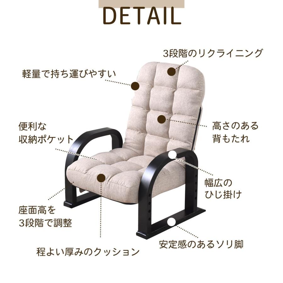 DORIS（ドリス） 座椅子 チェア 椅子 コンパクト ソファ いす 腰痛 1人