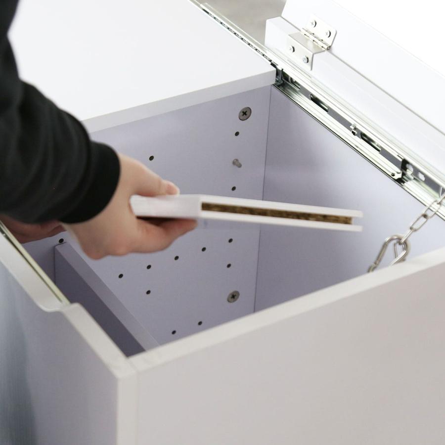 収納 鏡 ドレッサー テーブル コンパクト 北欧 白 メイク ミラー 木製 大容量 ロータイプ 収納棚 化粧台 一面鏡 幅40cm レンドル | DORIS | 15