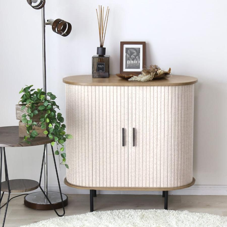 DORIS（ドリス） サイドボード 蛇腹 キャビネット 幅80 高さ80 収納棚