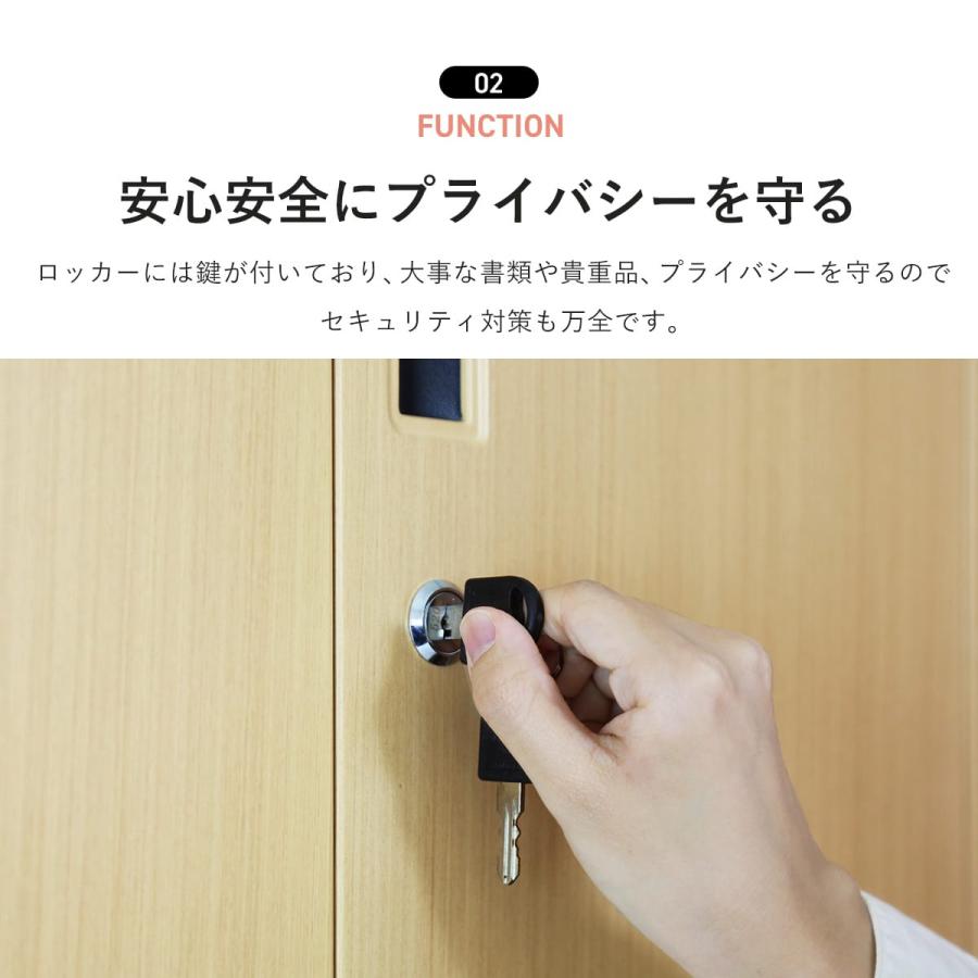 ロッカー 6人用 スチールロッカー 3列3段 更衣ロッカー シリンダー錠 鍵付き 通気穴 オフィスロッカー ロータイプ 収納 木目調 施設 ライカン6人用Low | DORIS | 09