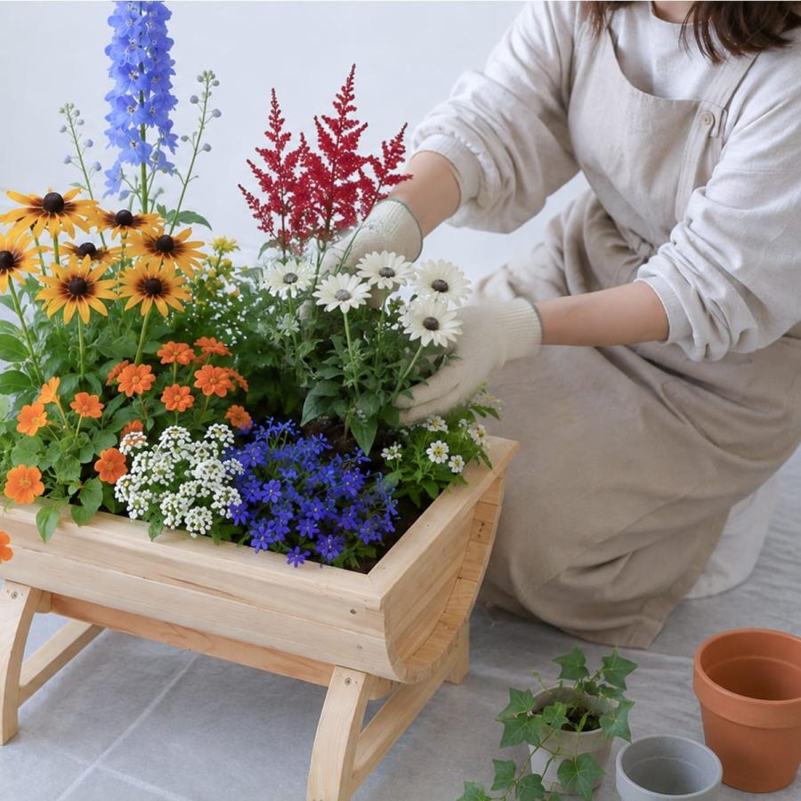 プランター 木製 おしゃれ バレル型 幅40 奥行30 鉢植え 天然木 ナチュラル 収納 観葉植物 花壇 庭 室内 北欧 オーキッド ドリス | DORIS | 07