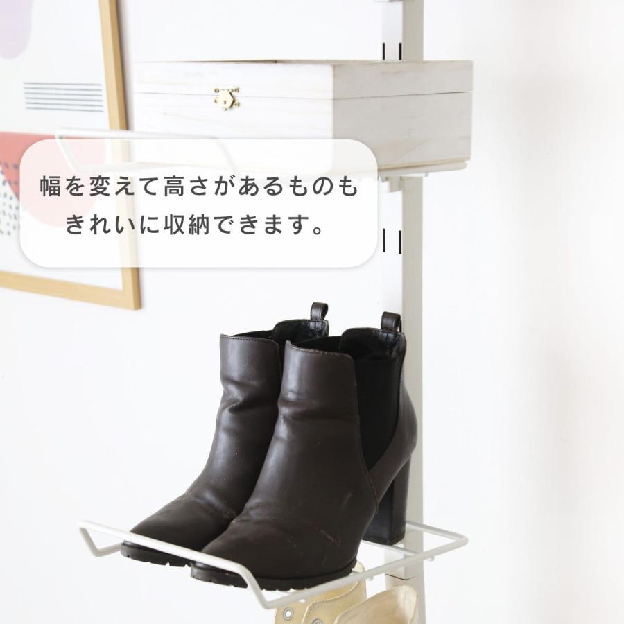 シューズラック ラック 省スペース スリム 突っ張り つっぱり式 幅30 可動棚 壁面収納 玄関収納 隙間収納 突っ張り収納 ディスプレイラック エアラ ドリス | DORIS | 11