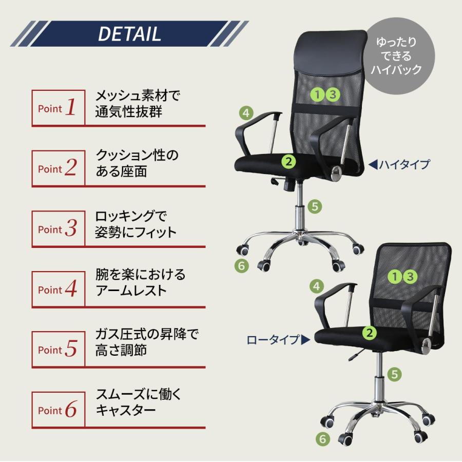 DORIS（ドリス） オフィスチェア メッシュ ハイバック 肘付 オフィス