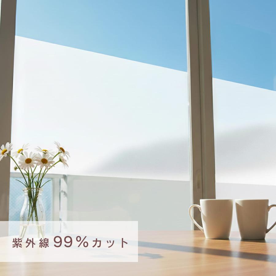 ガラスシート 2枚セット 92×180cm 日本製 プライバシー保護 貼って剥がせる UVカット 99％ 簡単貼り付け 窓 紫外線カット 空気が抜けやすい窓貼りシート ドリス_10