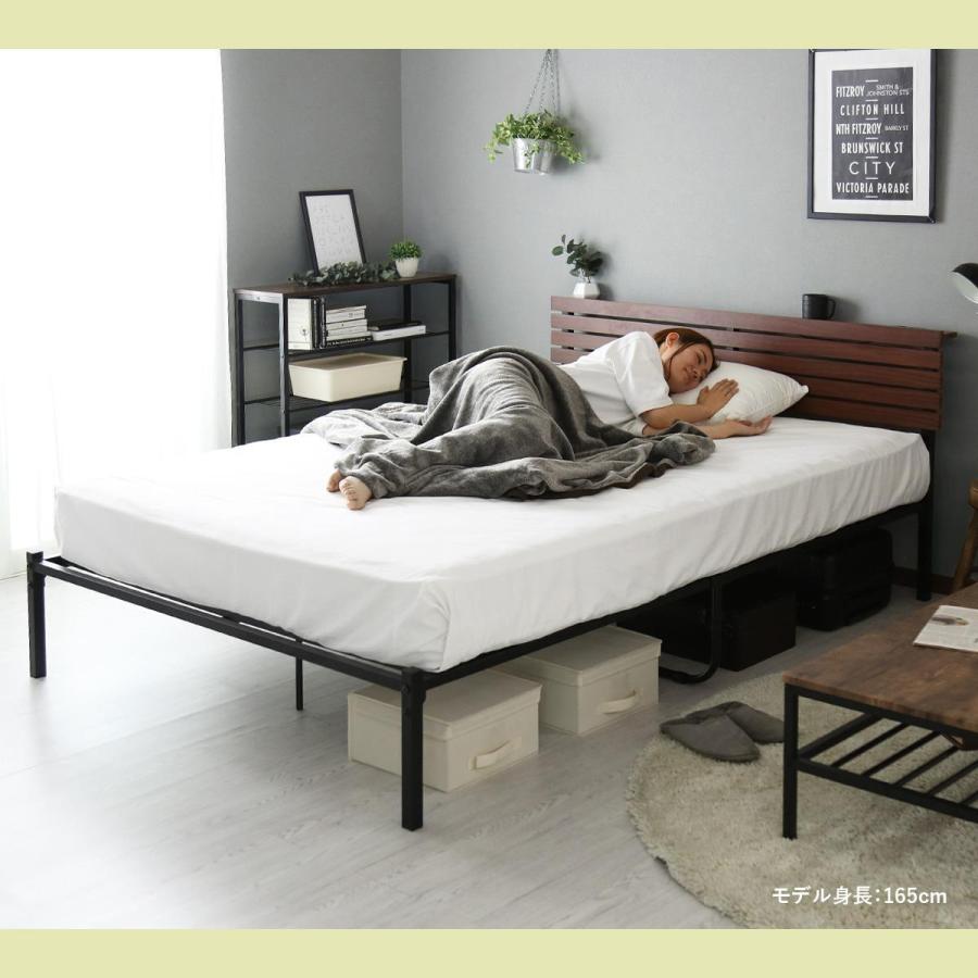 ベッドフレーム シングル モダン ヴィンテージ シングルベット 宮棚 コンセント付き スチール ベット カルムS 北欧 プレゼント ドリス | DORIS | 06